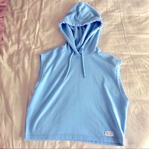 H&M Sleeveless Hoodie Light Blue M